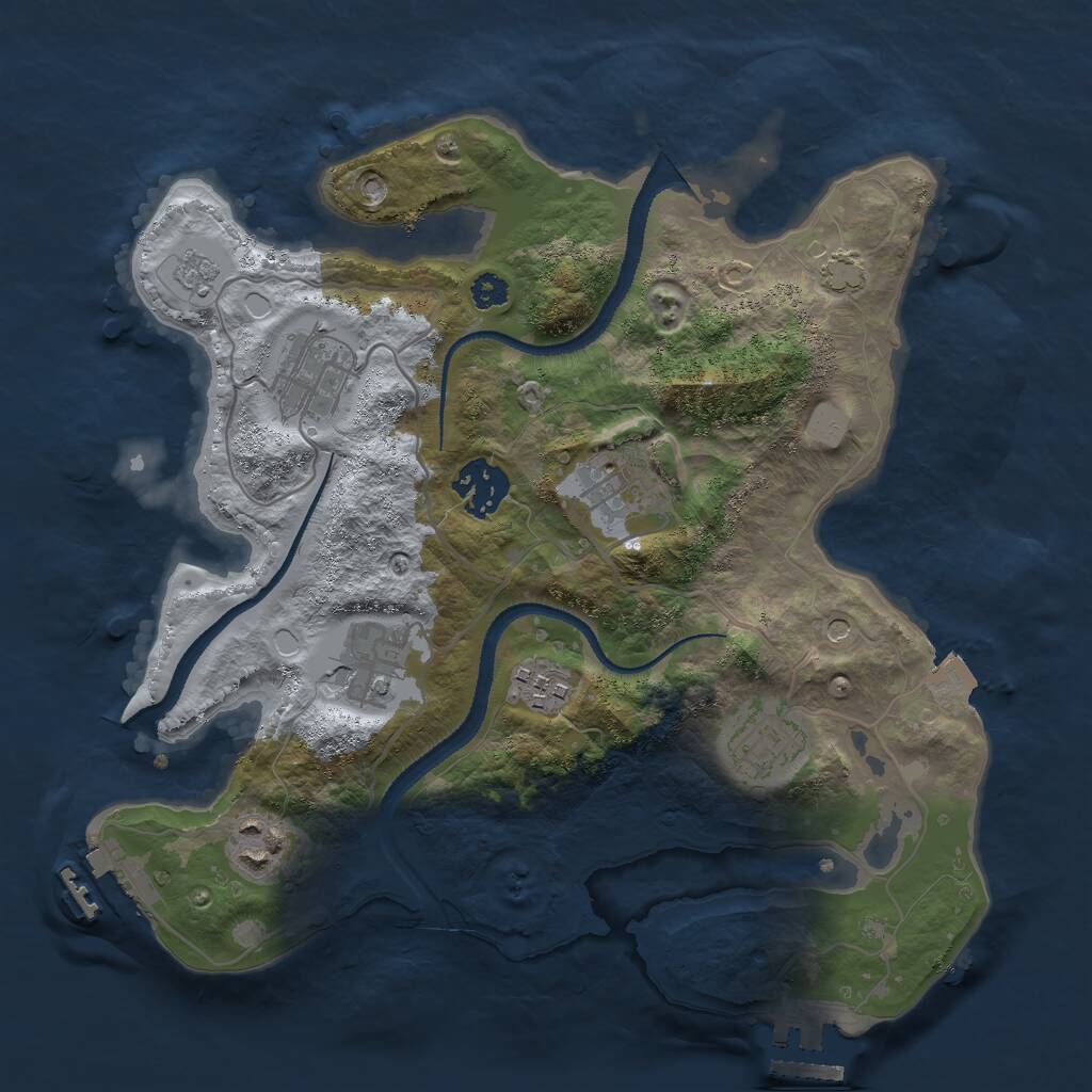 Rust Map: Procedural Map, Size: 3000, Seed: 16618, 13 Monuments