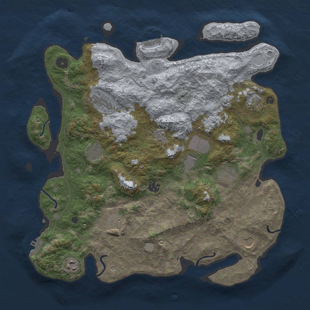 Rust Map: Procedural Map, Size: 4000, Seed: 362091467, 19 Monuments