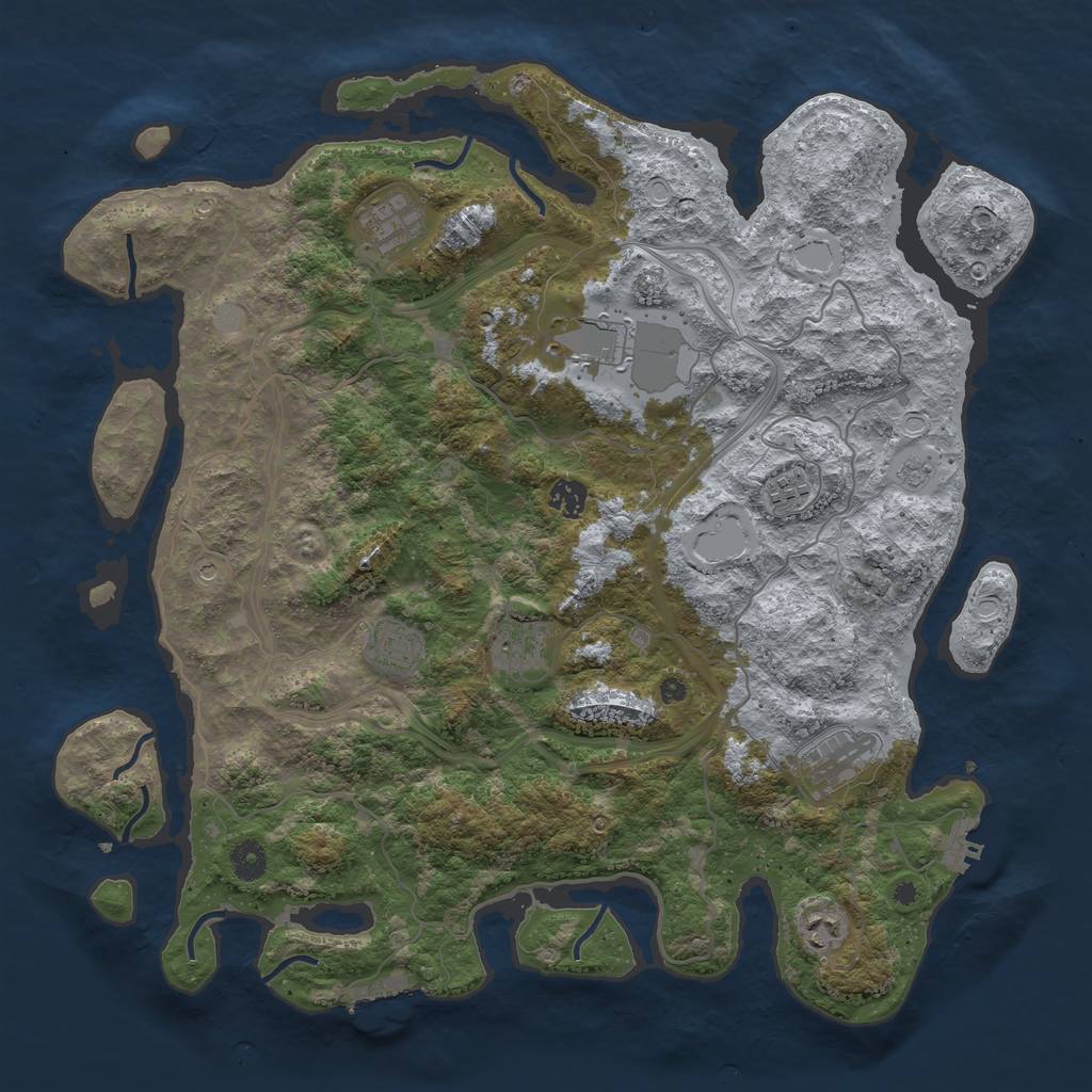Rust Map: Procedural Map, Size: 4250, Seed: 133546788, 17 Monuments