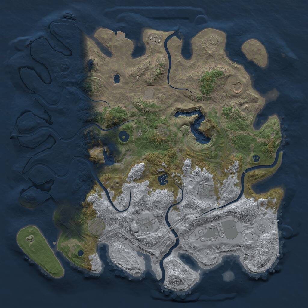 Rust Map: Procedural Map, Size: 4250, Seed: 50505, 12 Monuments