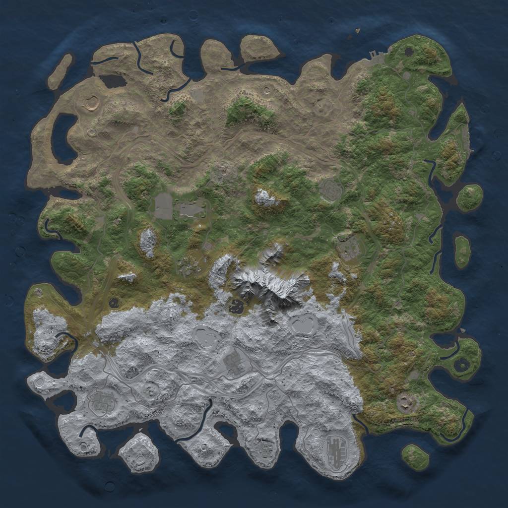Rust Map: Procedural Map, Size: 5096, Seed: 20125971, 20 Monuments
