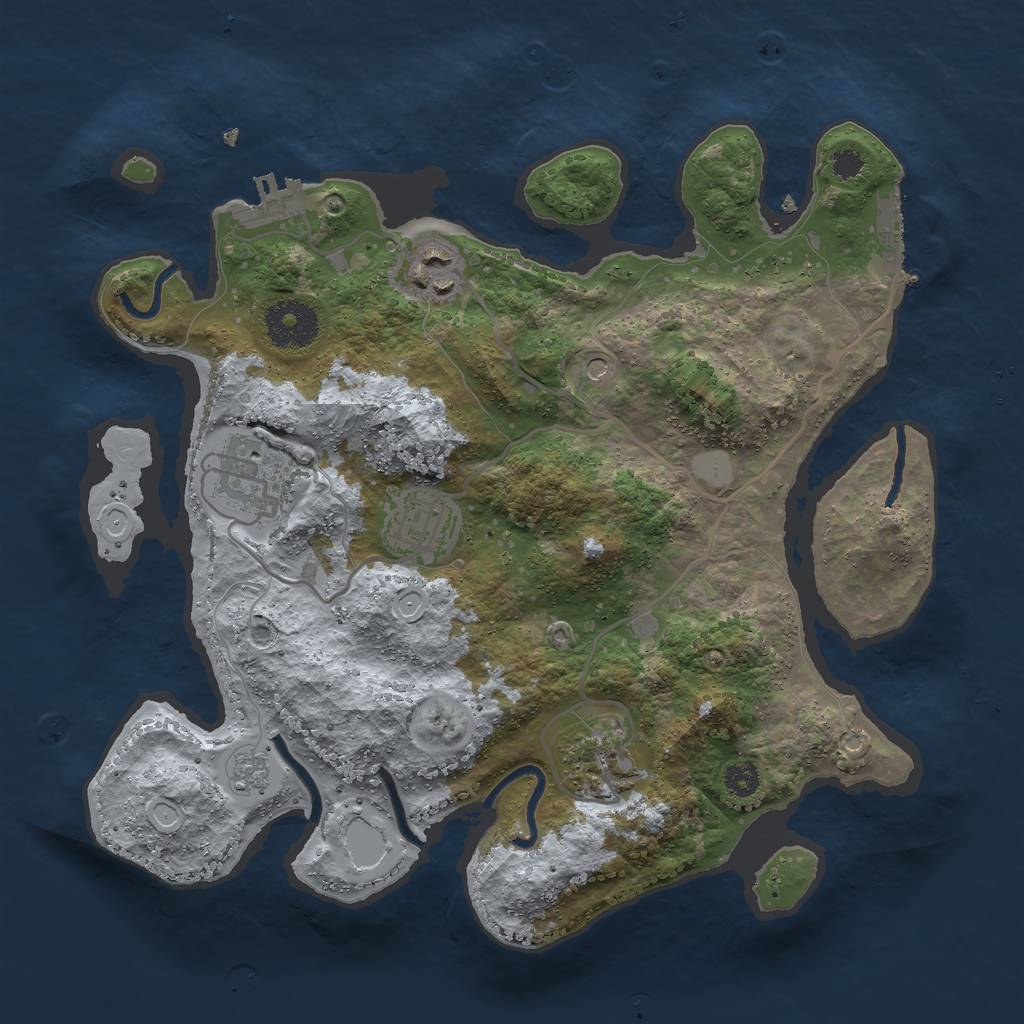 Rust Map: Procedural Map, Size: 3000, Seed: 767465089, 13 Monuments