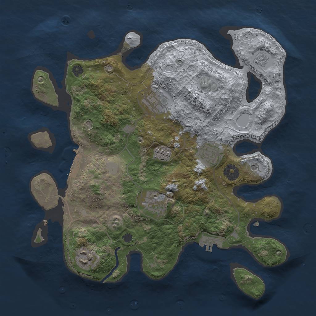 Rust Map: Procedural Map, Size: 3000, Seed: 19532, 14 Monuments