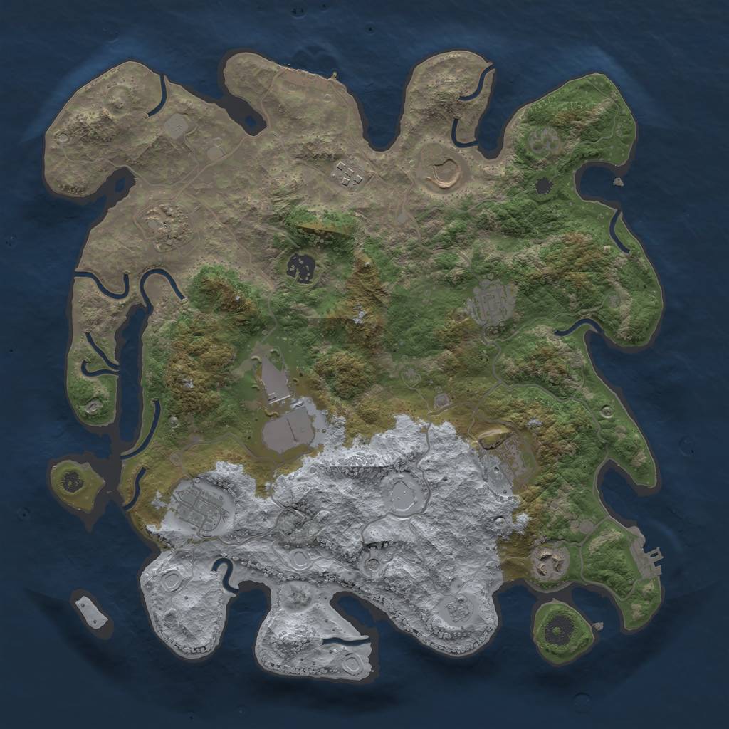 Rust Map: Procedural Map, Size: 3750, Seed: 15082022, 18 Monuments