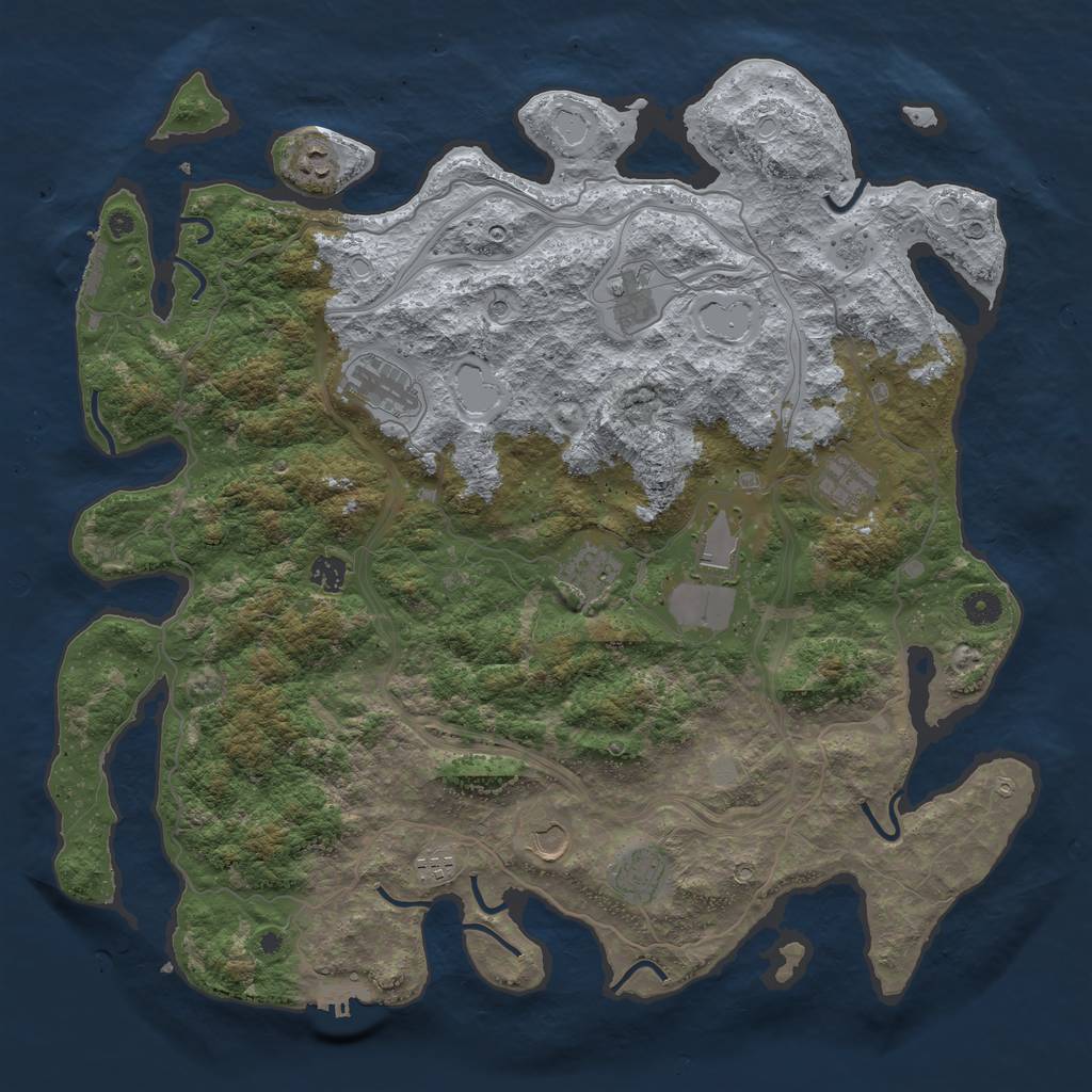 Rust Map: Procedural Map, Size: 4500, Seed: 104933001, 19 Monuments
