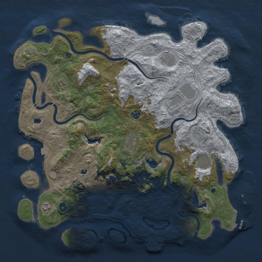 Rust Map: Procedural Map, Size: 4500, Seed: 6741, 15 Monuments