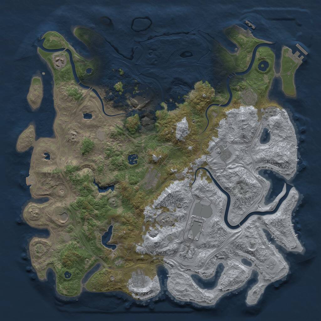 Rust Map: Procedural Map, Size: 4500, Seed: 1963145328, 17 Monuments