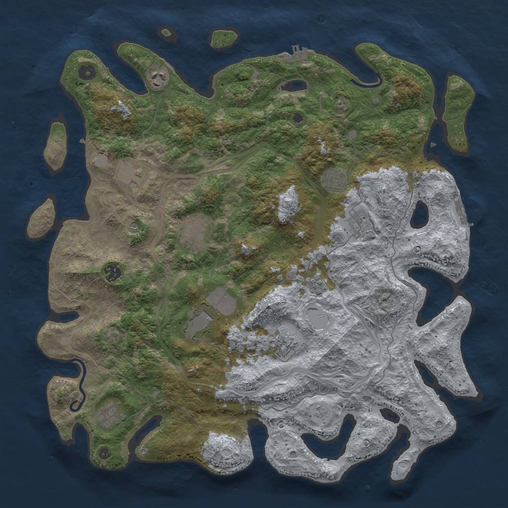 Rust Map: Procedural Map, Size: 4500, Seed: 1963145328, 19 Monuments