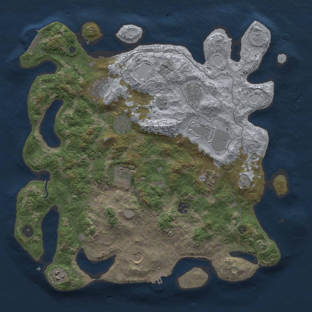 Rust Map: Procedural Map, Size: 4000, Seed: 132834, 19 Monuments