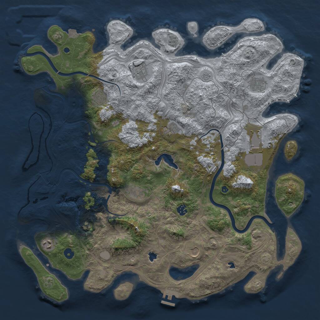 Rust Map: Procedural Map, Size: 4650, Seed: 502804380, 15 Monuments