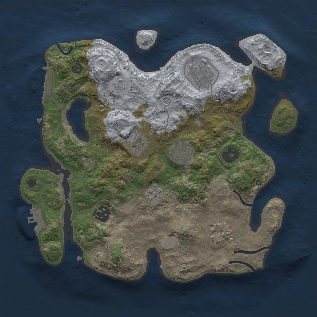 Rust Map: Procedural Map, Size: 3000, Seed: 267589870, 15 Monuments