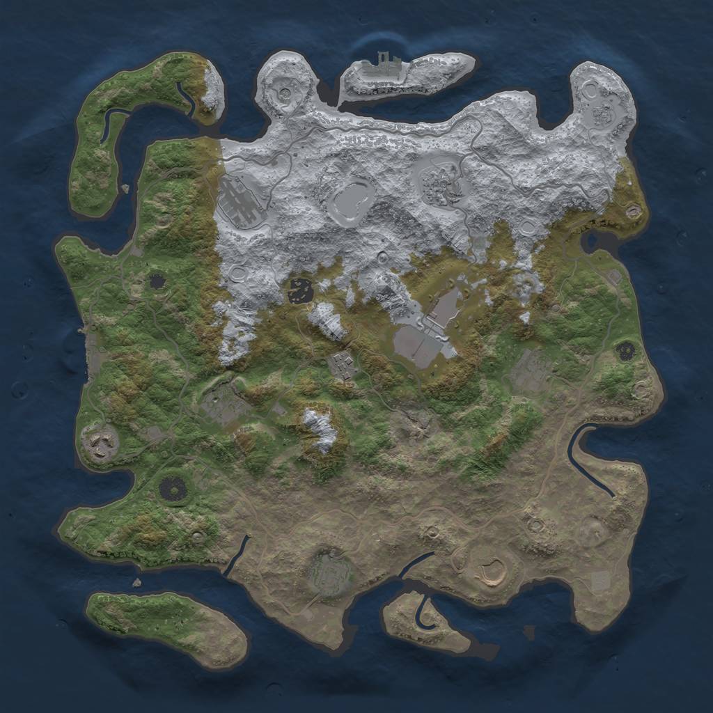 Rust Map: Procedural Map, Size: 4000, Seed: 77159, 19 Monuments