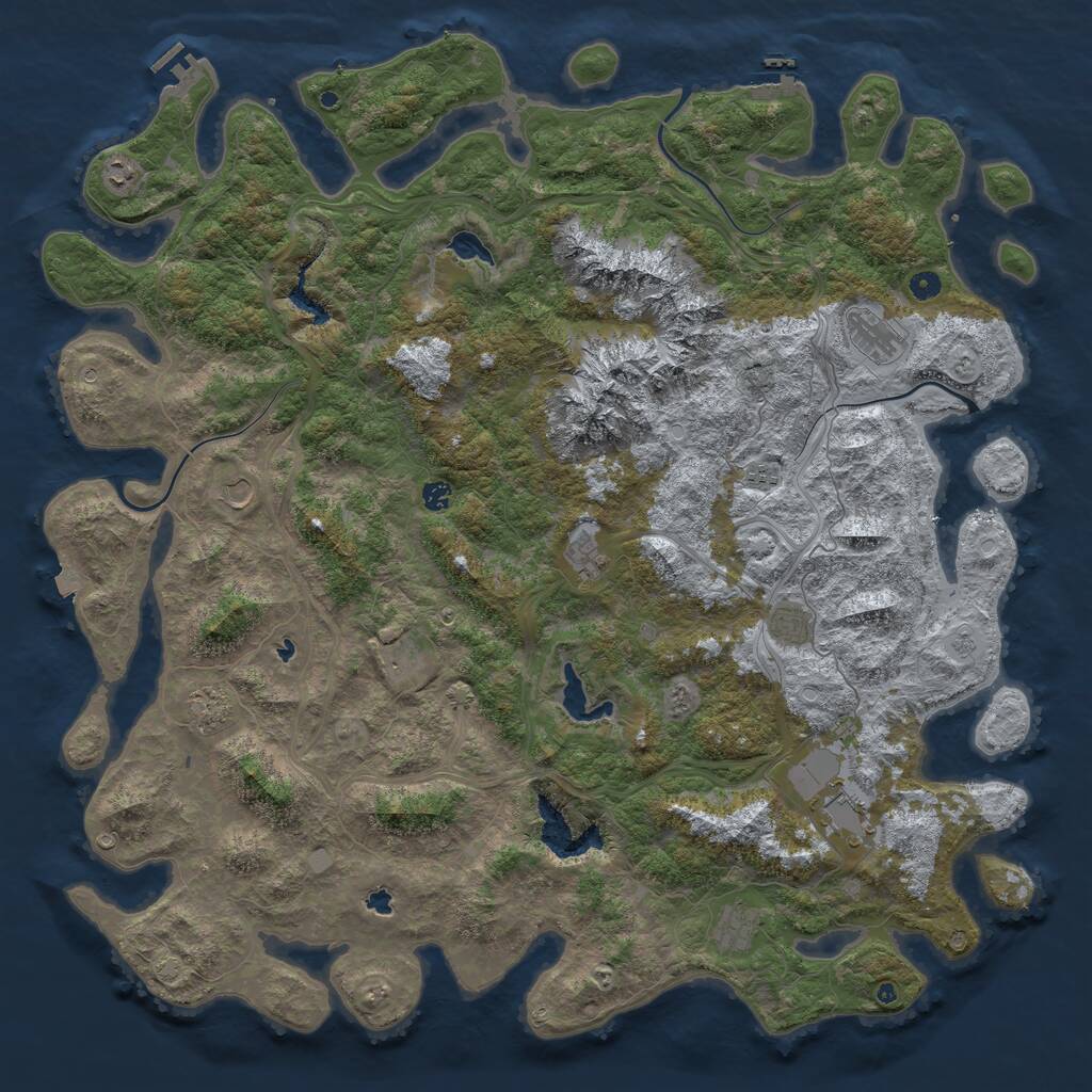 Rust Map: Procedural Map, Size: 5500, Seed: 5469138, 17 Monuments