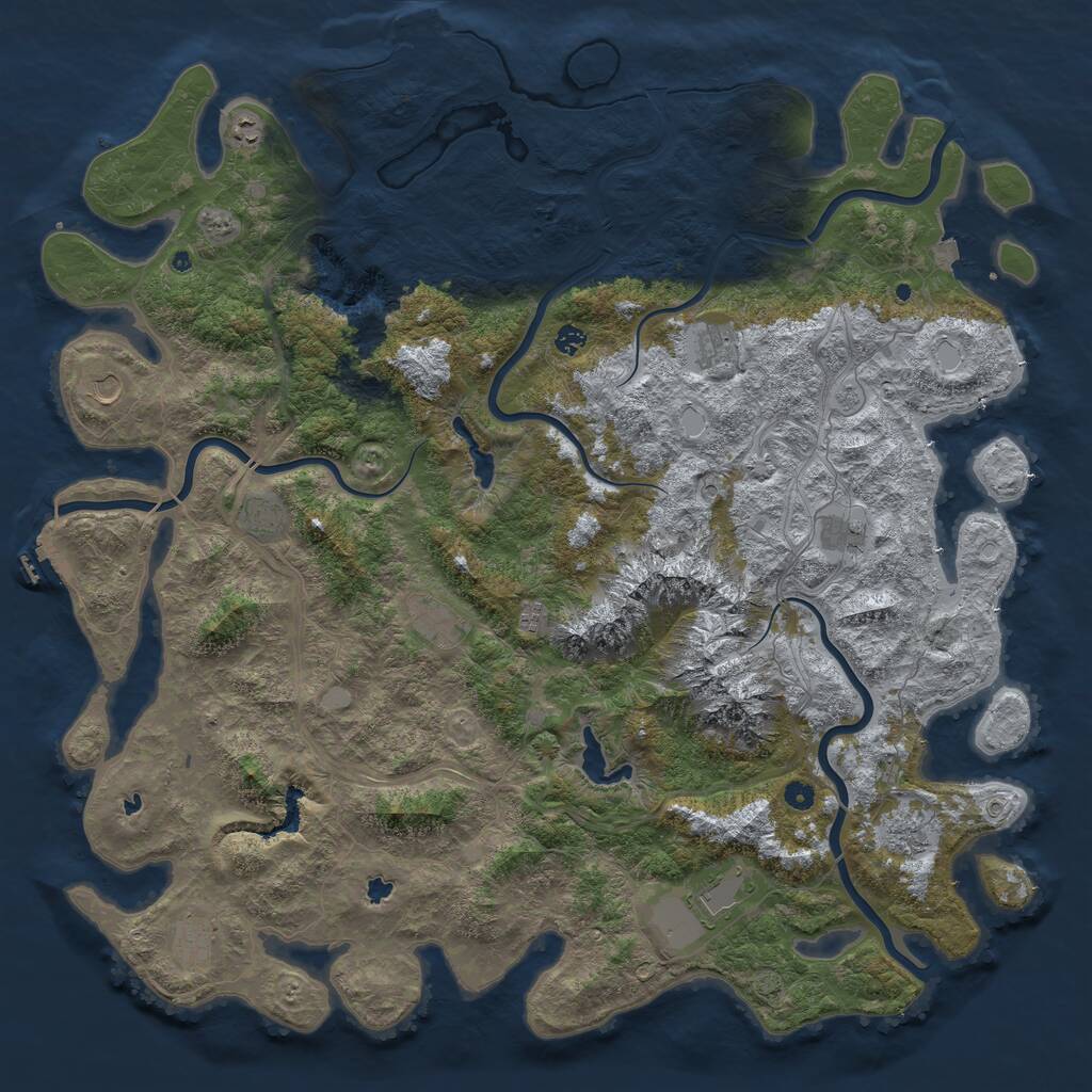 Rust Map: Procedural Map, Size: 5500, Seed: 5469138, 17 Monuments