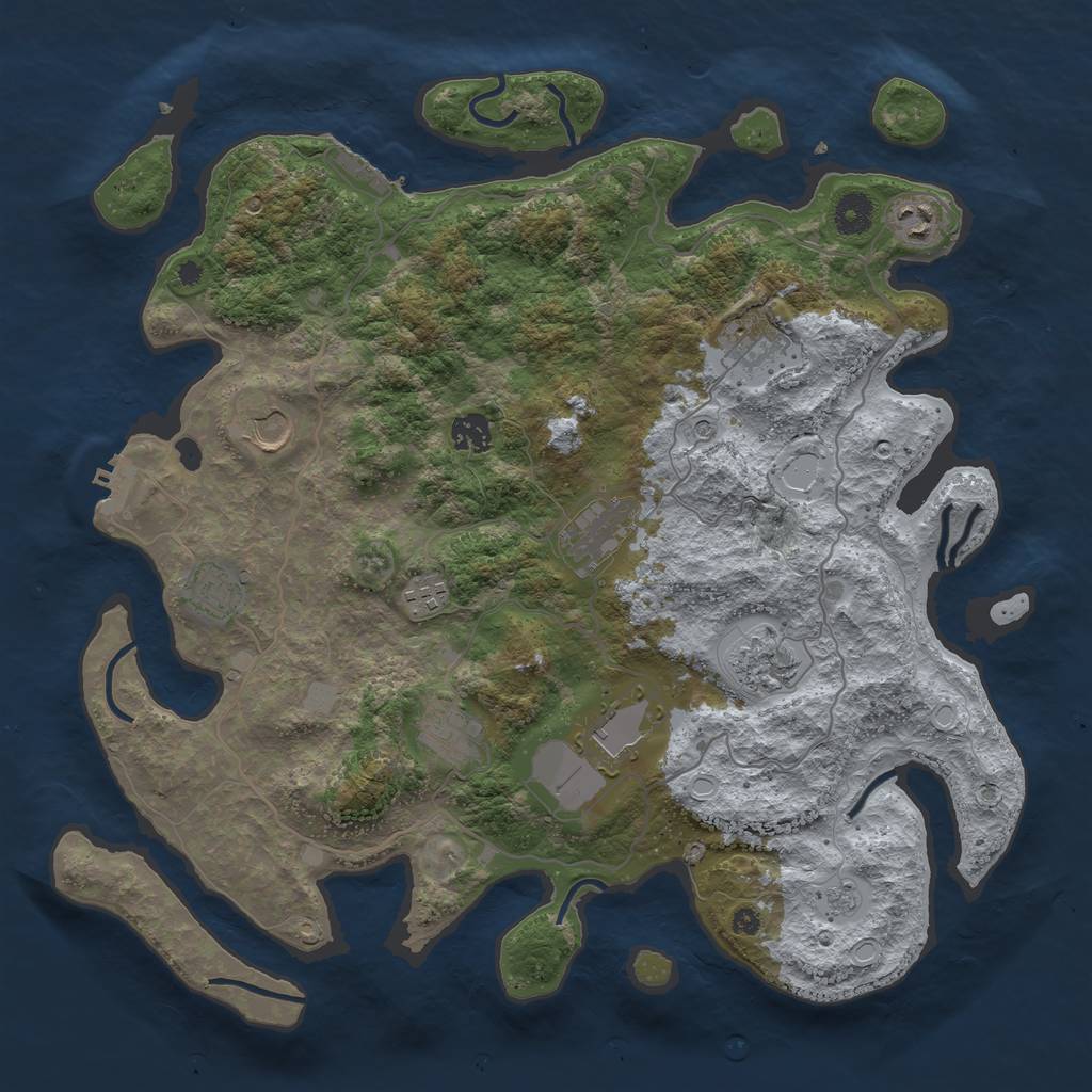 Rust Map: Procedural Map, Size: 4000, Seed: 640228, 19 Monuments