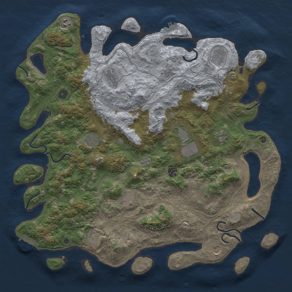 Rust Map: Procedural Map, Size: 4700, Seed: 829153582, 20 Monuments