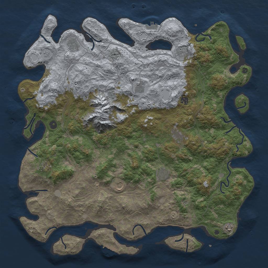 Rust Map: Procedural Map, Size: 5000, Seed: 112, 19 Monuments
