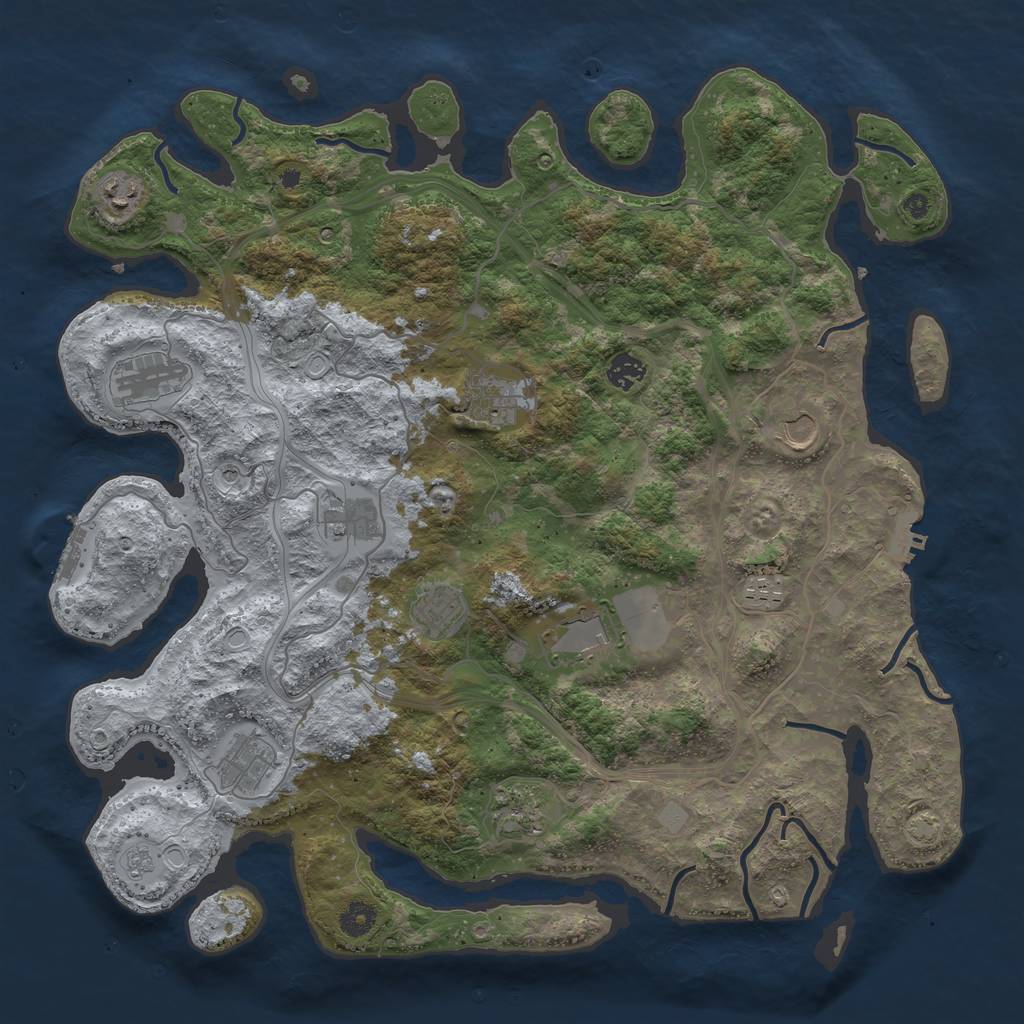 Rust Map: Procedural Map, Size: 4250, Seed: 678521926, 18 Monuments
