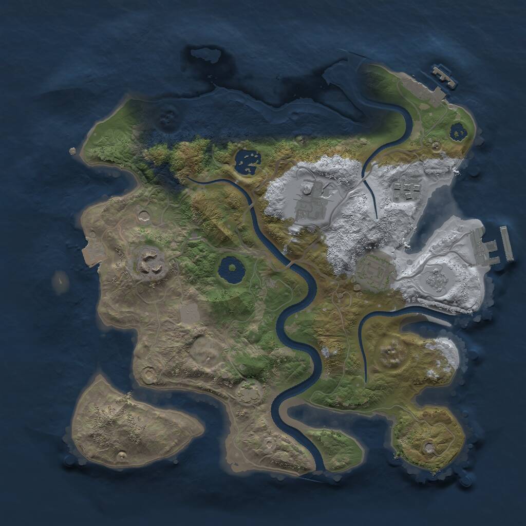 Rust Map: Procedural Map, Size: 3000, Seed: 1651399410, 11 Monuments