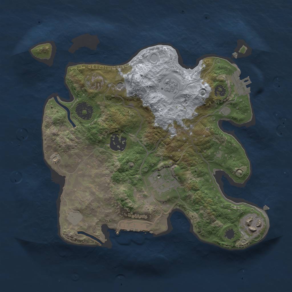 Rust Map: Procedural Map, Size: 2500, Seed: 458192008, 12 Monuments