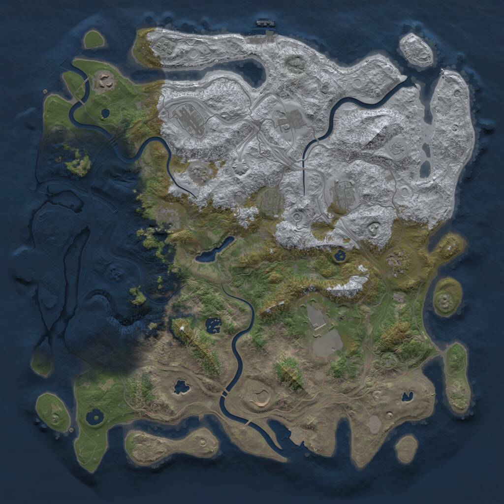 Rust Map: Procedural Map, Size: 4500, Seed: 920539, 17 Monuments