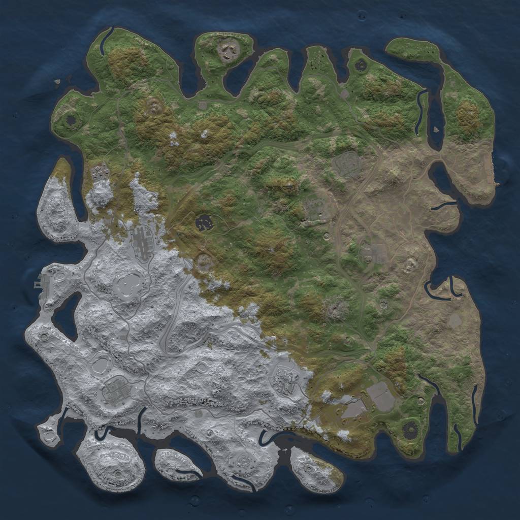Rust Map: Procedural Map, Size: 4600, Seed: 8999481, 19 Monuments