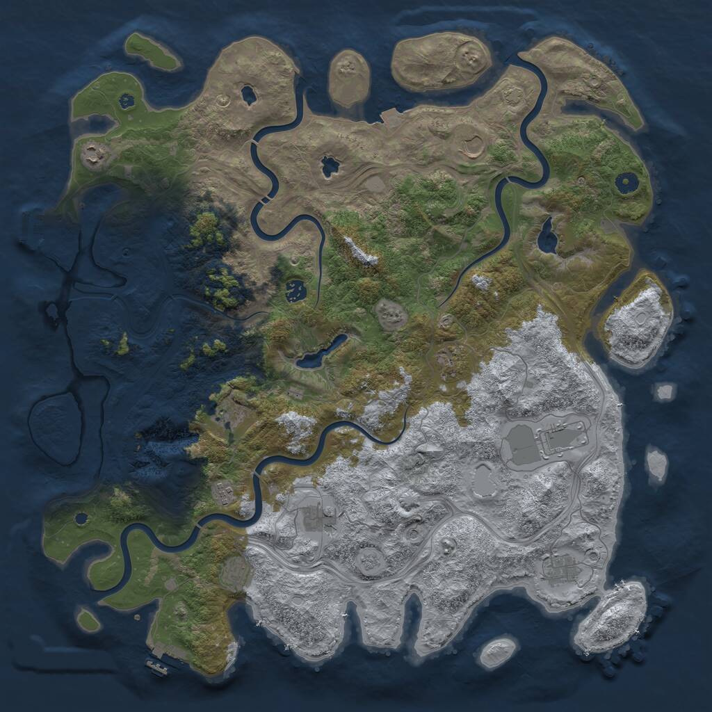 Rust Map: Procedural Map, Size: 4800, Seed: 1164523, 16 Monuments
