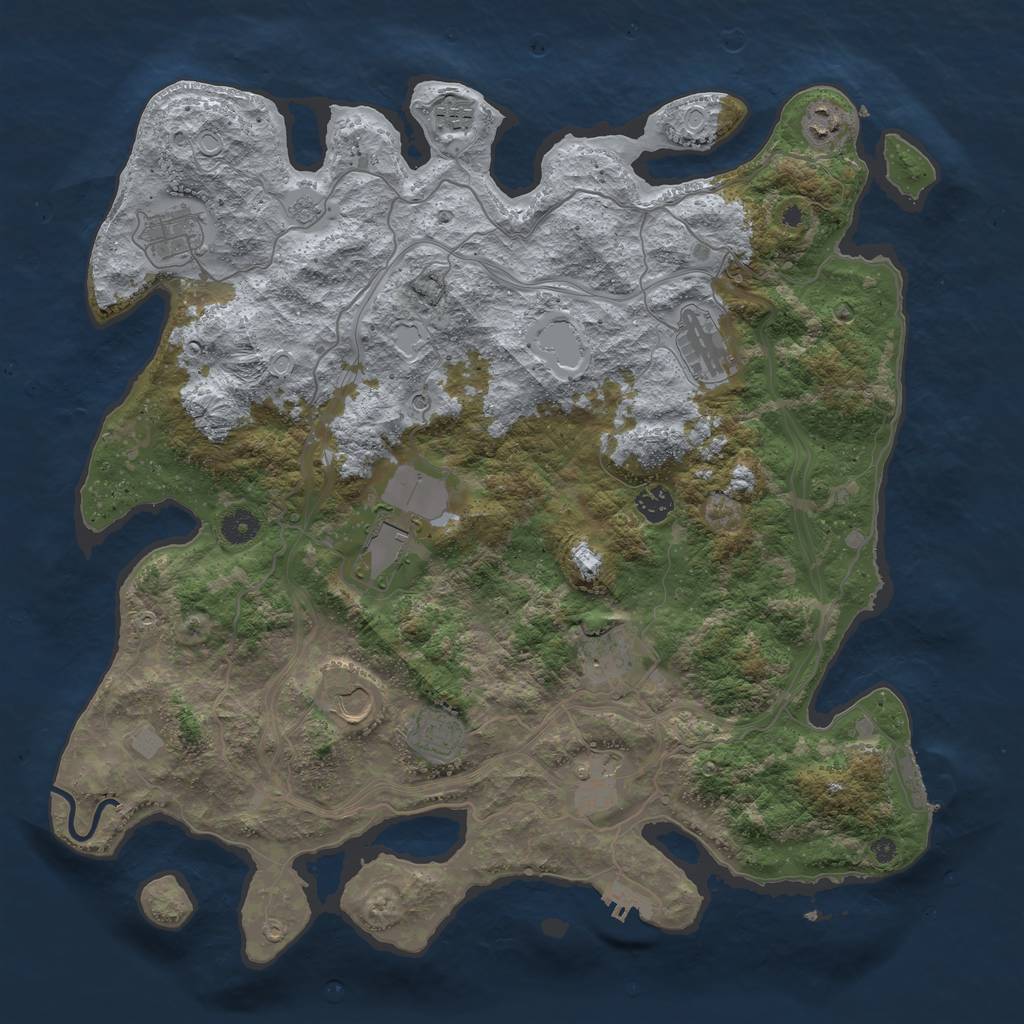 Rust Map: Procedural Map, Size: 4270, Seed: 121212, 19 Monuments