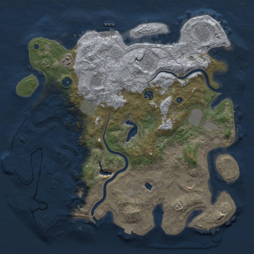 Rust Map: Procedural Map, Size: 4000, Seed: 444913, 13 Monuments