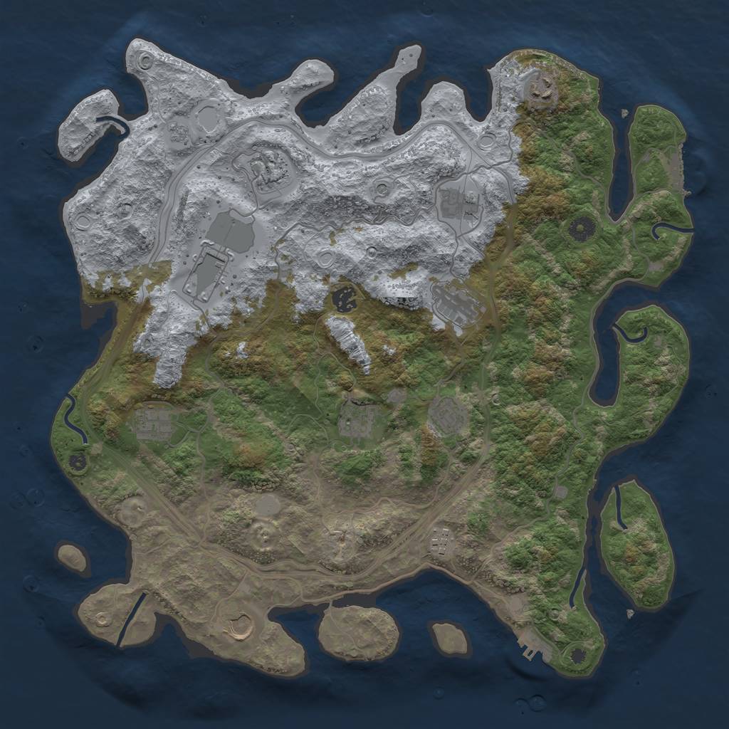 Rust Map: Procedural Map, Size: 4250, Seed: 63032, 20 Monuments