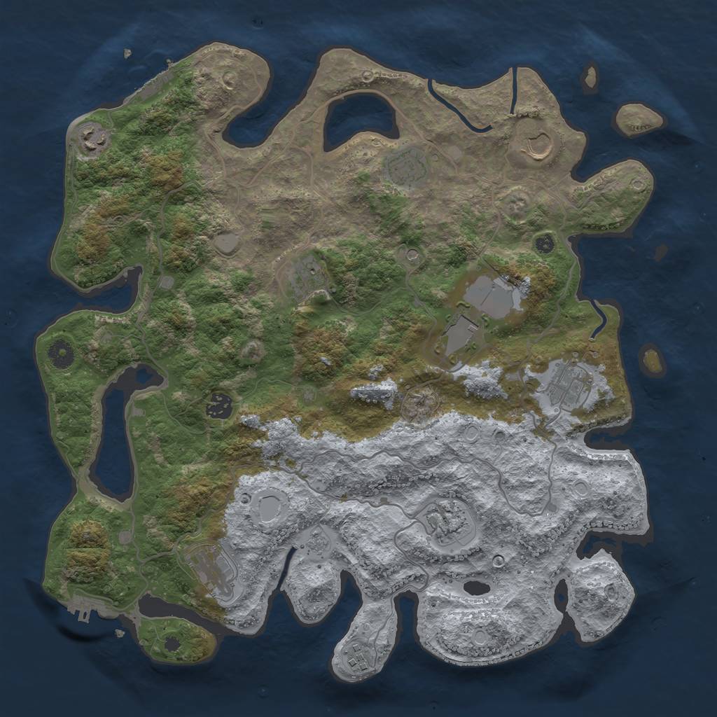 Rust Map: Procedural Map, Size: 4000, Seed: 177139, 19 Monuments