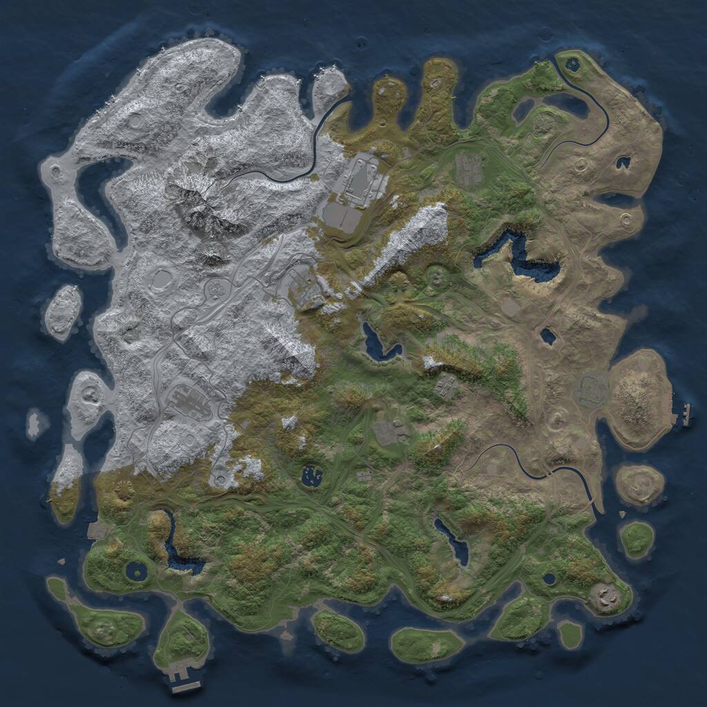 Rust Map: Procedural Map, Size: 5000, Seed: 63486489, 15 Monuments
