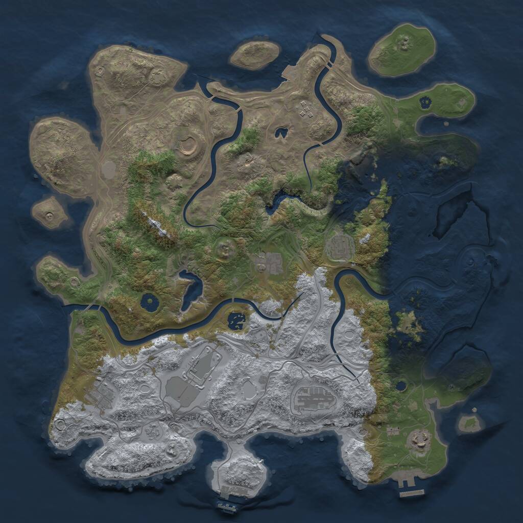 Rust Map: Procedural Map, Size: 4300, Seed: 1526692932, 16 Monuments