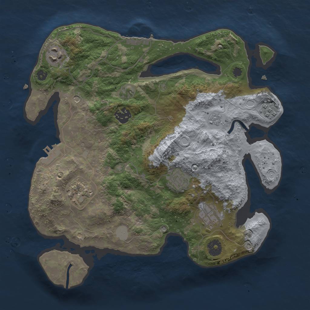 Rust Map: Procedural Map, Size: 3000, Seed: 6465490, 15 Monuments