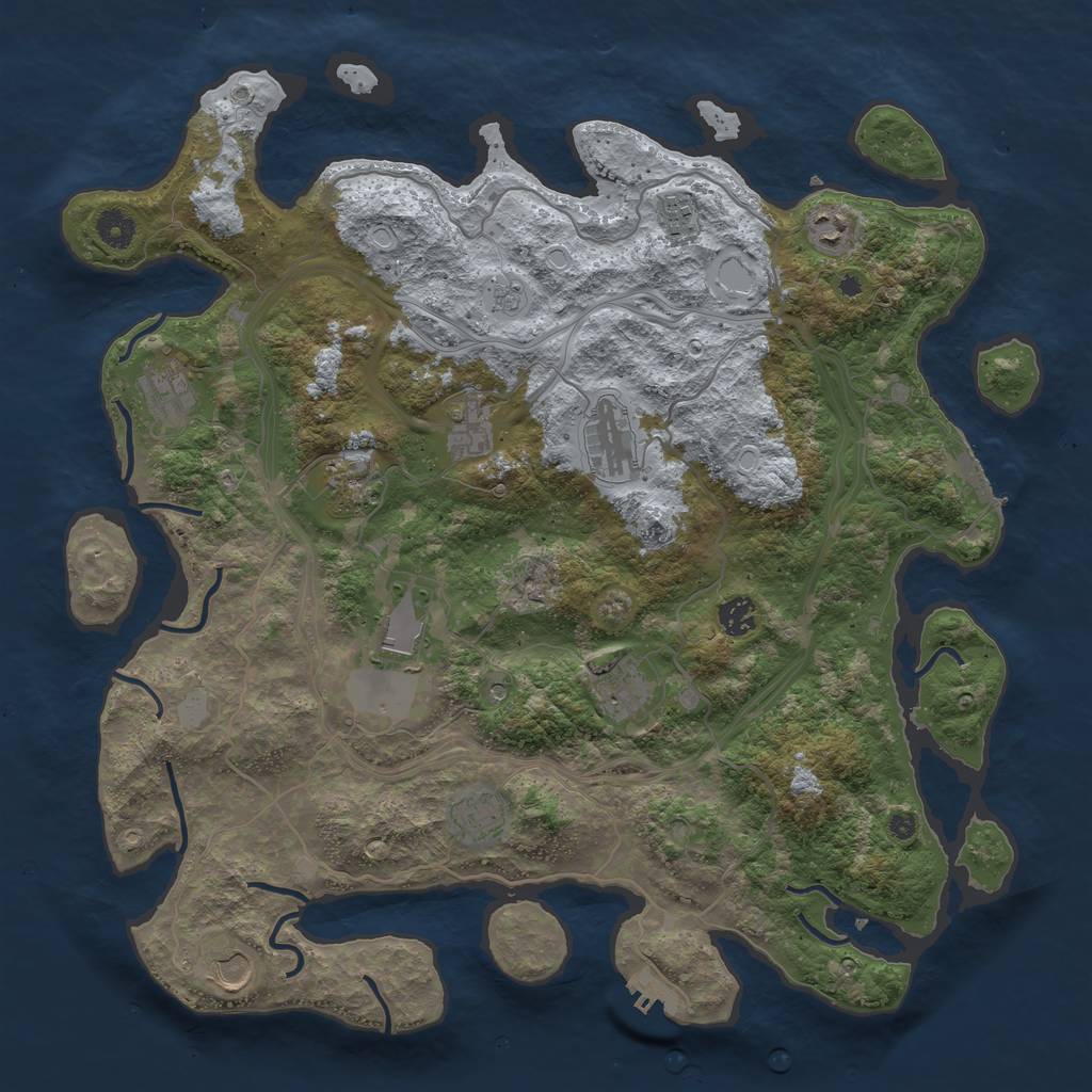 Rust Map: Procedural Map, Size: 4250, Seed: 901272621, 20 Monuments