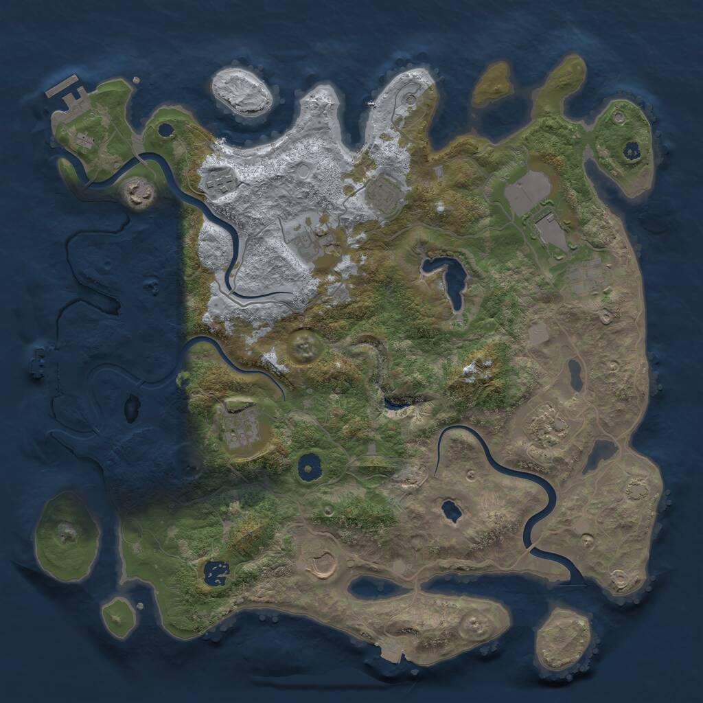 Rust Map: Procedural Map, Size: 4000, Seed: 1427527200, 15 Monuments