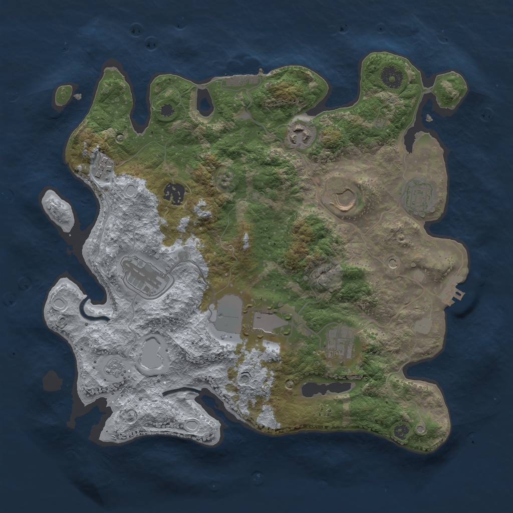 Rust Map: Procedural Map, Size: 3500, Seed: 20220829, 17 Monuments