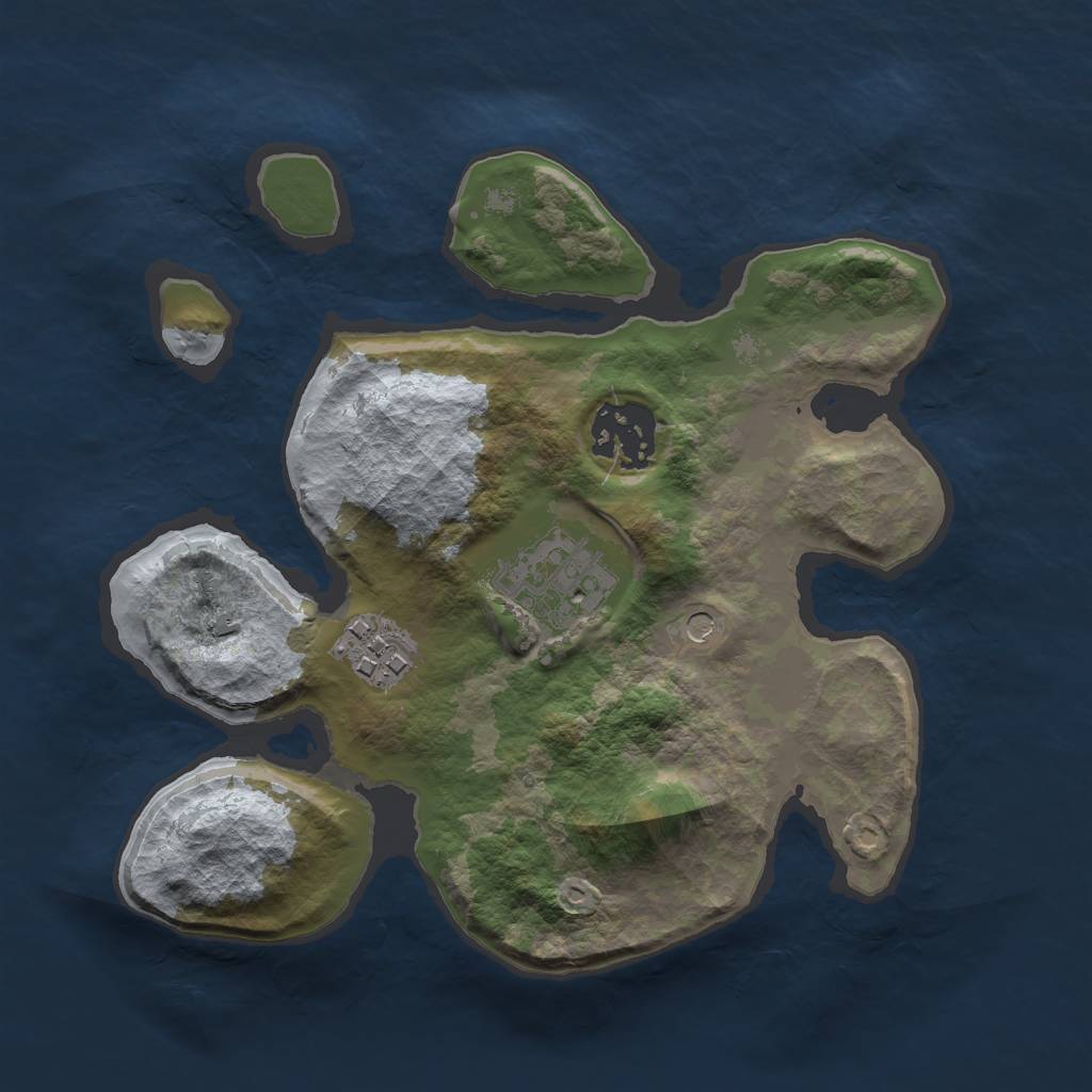 Rust Map: Barren, Size: 2400, Seed: 12345, 6 Monuments