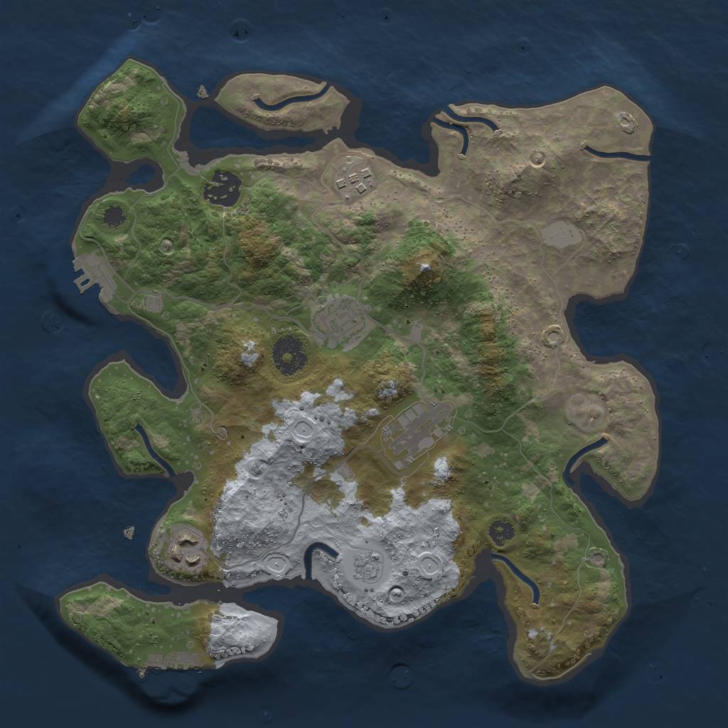 Rust Map: Procedural Map, Size: 3000, Seed: 289391532, 13 Monuments