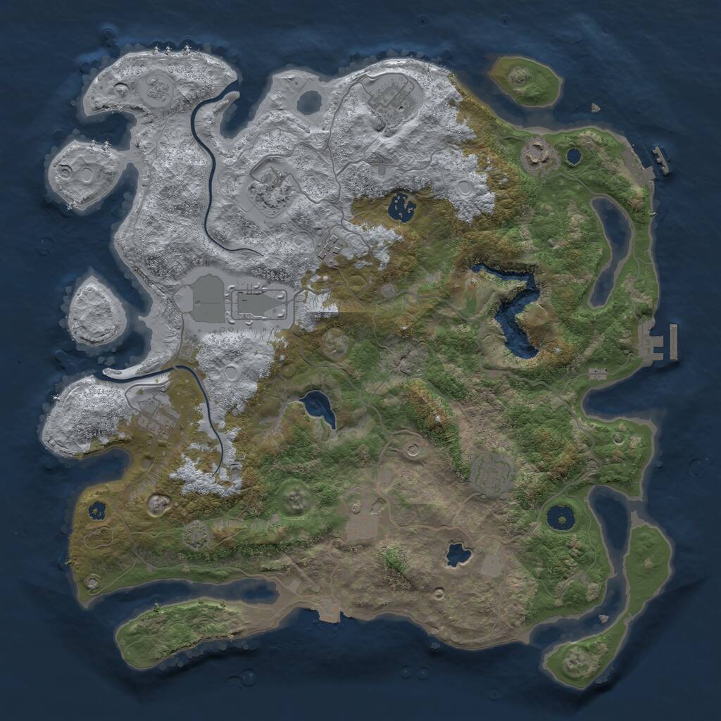 Rust Map: Procedural Map, Size: 4000, Seed: 58074, 15 Monuments