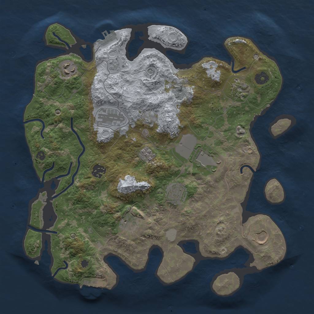 Rust Map: Procedural Map, Size: 3500, Seed: 1771496159, 18 Monuments