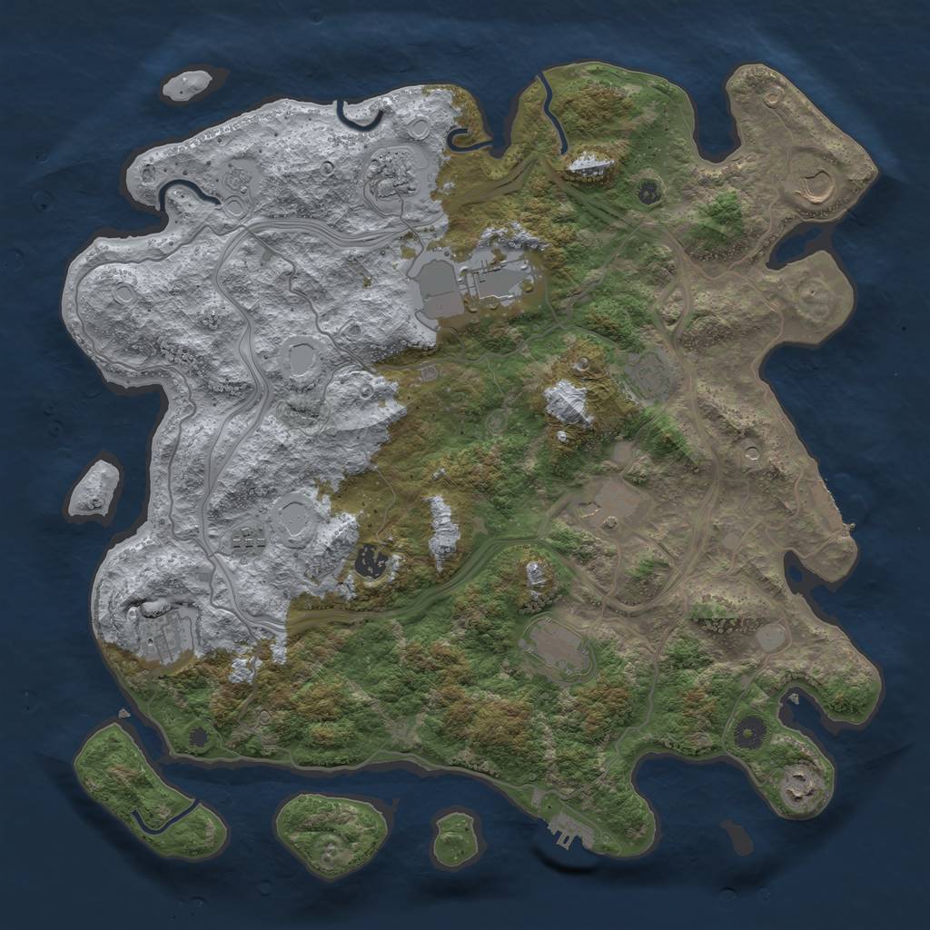 Rust Map: Procedural Map, Size: 4250, Seed: 1507856930, 19 Monuments