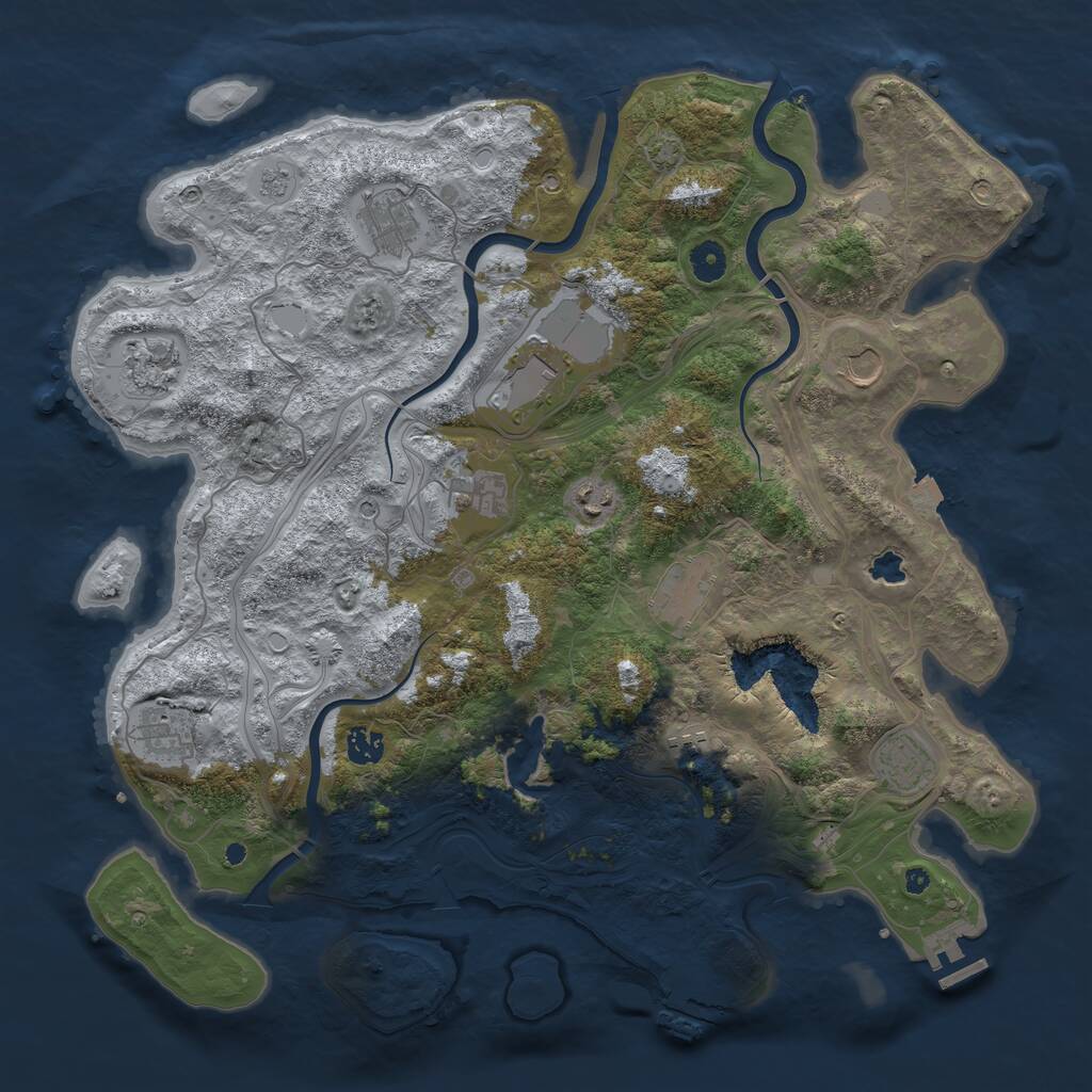 Rust Map: Procedural Map, Size: 4250, Seed: 1507856930, 17 Monuments