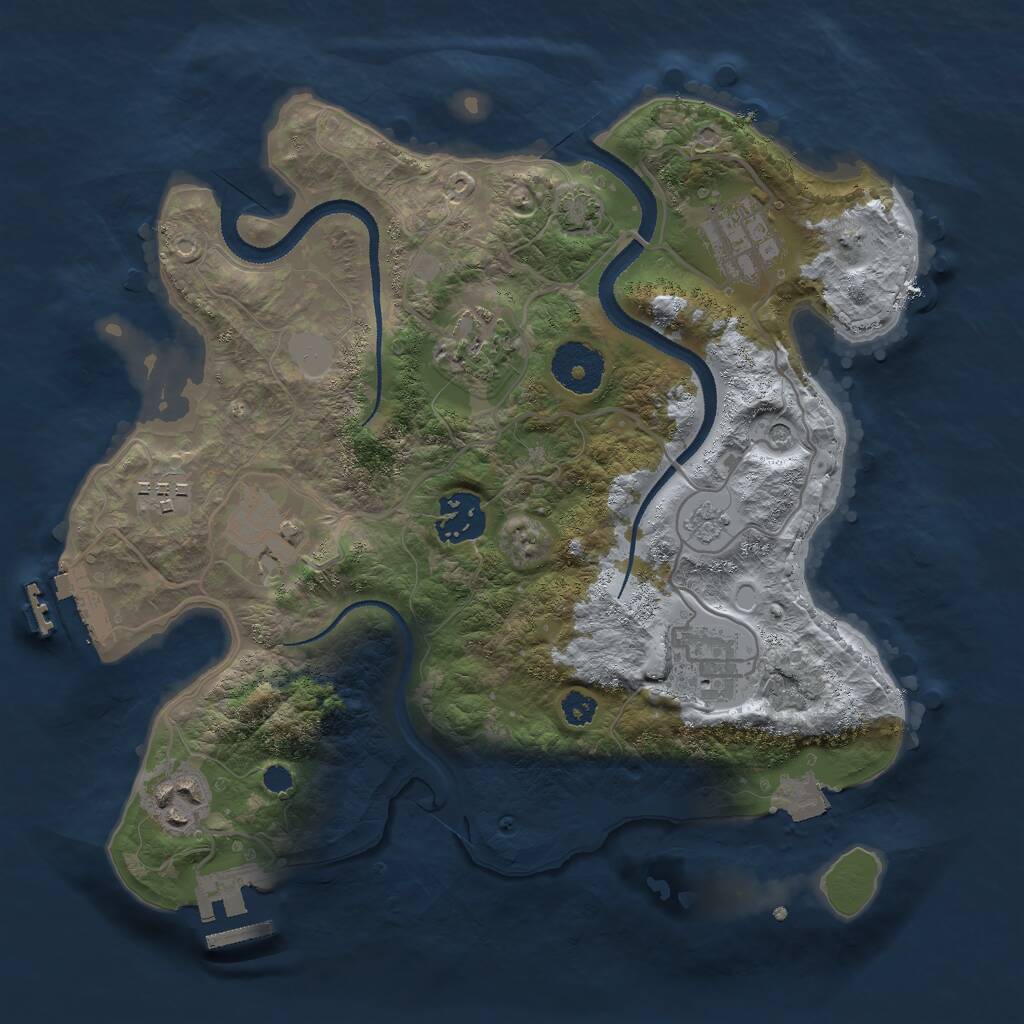 Rust Map: Procedural Map, Size: 3000, Seed: 22570, 13 Monuments