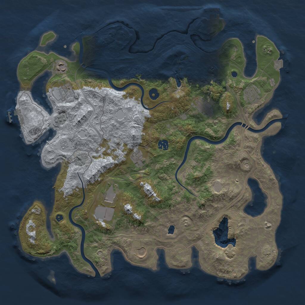 Rust Map: Procedural Map, Size: 4250, Seed: 1511536415, 15 Monuments