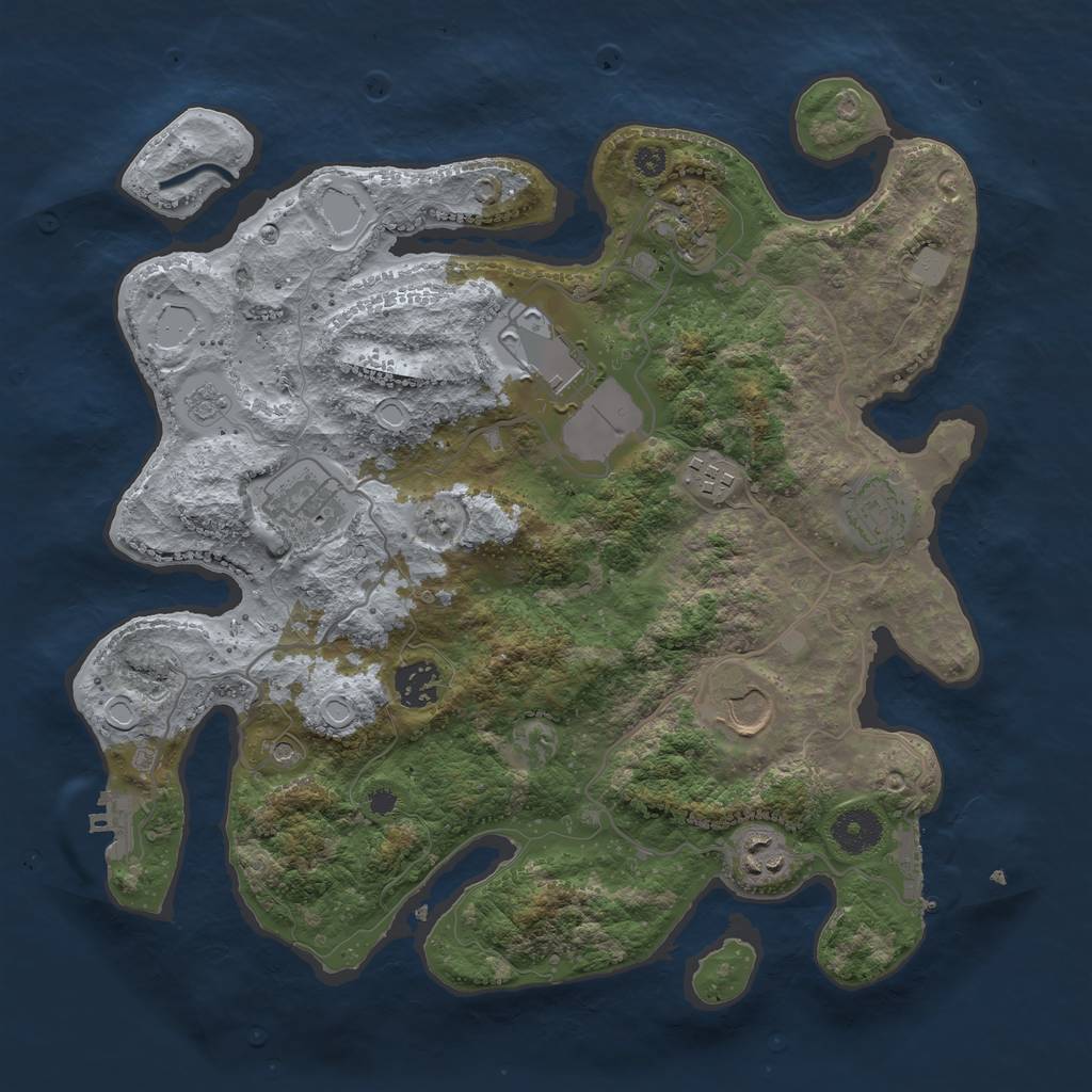 Rust Map: Procedural Map, Size: 3500, Seed: 15061992, 17 Monuments