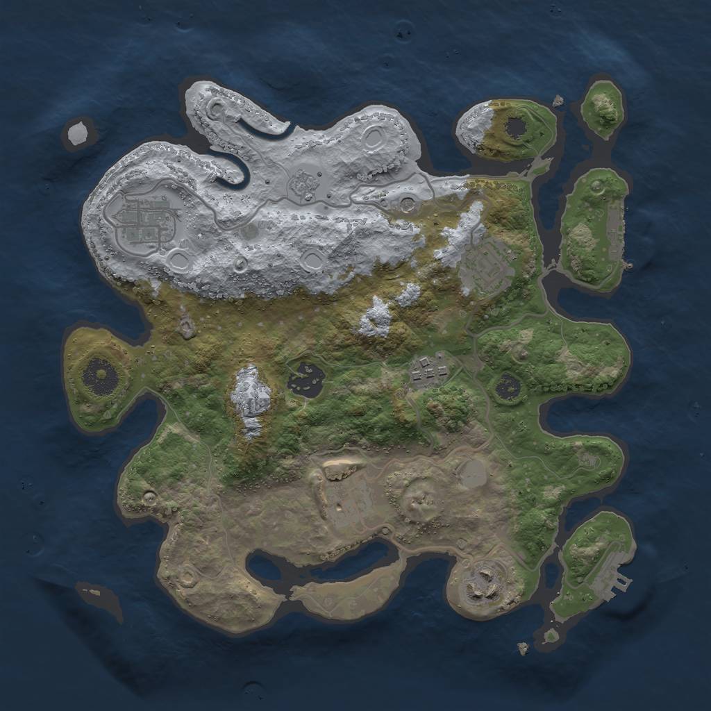 Rust Map: Procedural Map, Size: 3000, Seed: 93168, 15 Monuments