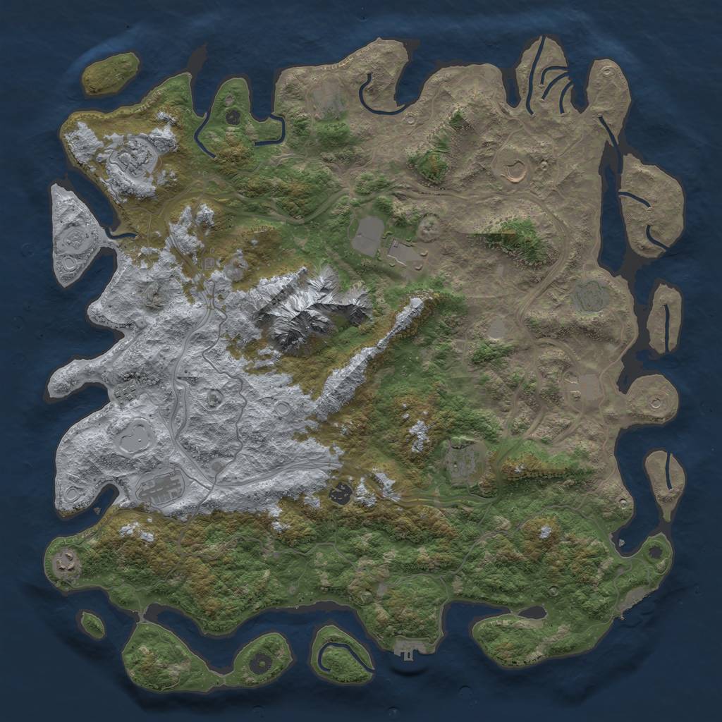 Rust Map: Procedural Map, Size: 5000, Seed: 13568, 20 Monuments
