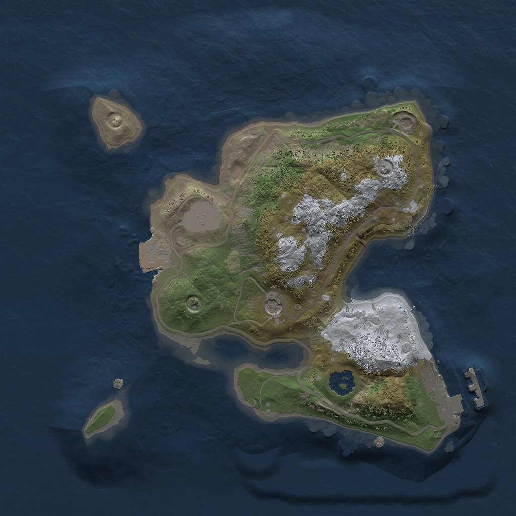 Rust Map: Procedural Map, Size: 2000, Seed: 1703763364, 3 Monuments