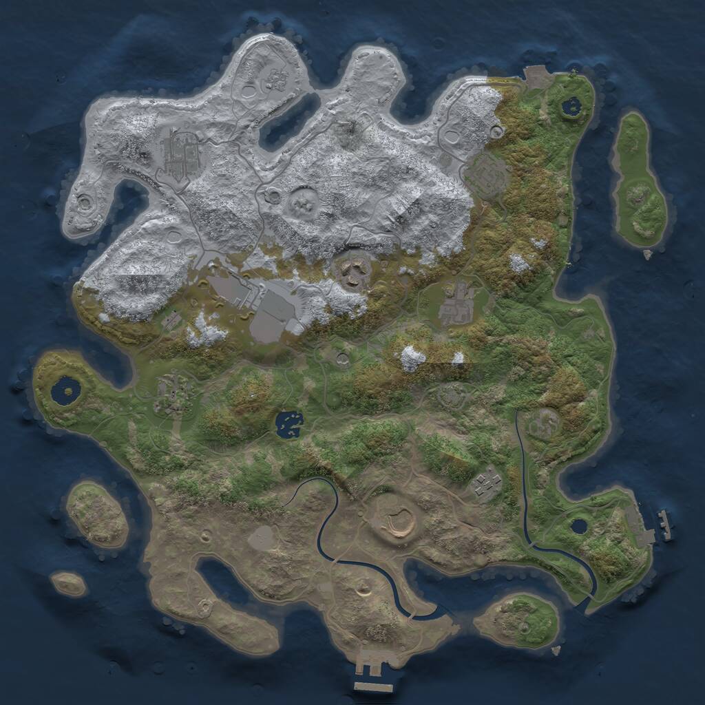 Rust Map: Procedural Map, Size: 3700, Seed: 306083520, 15 Monuments